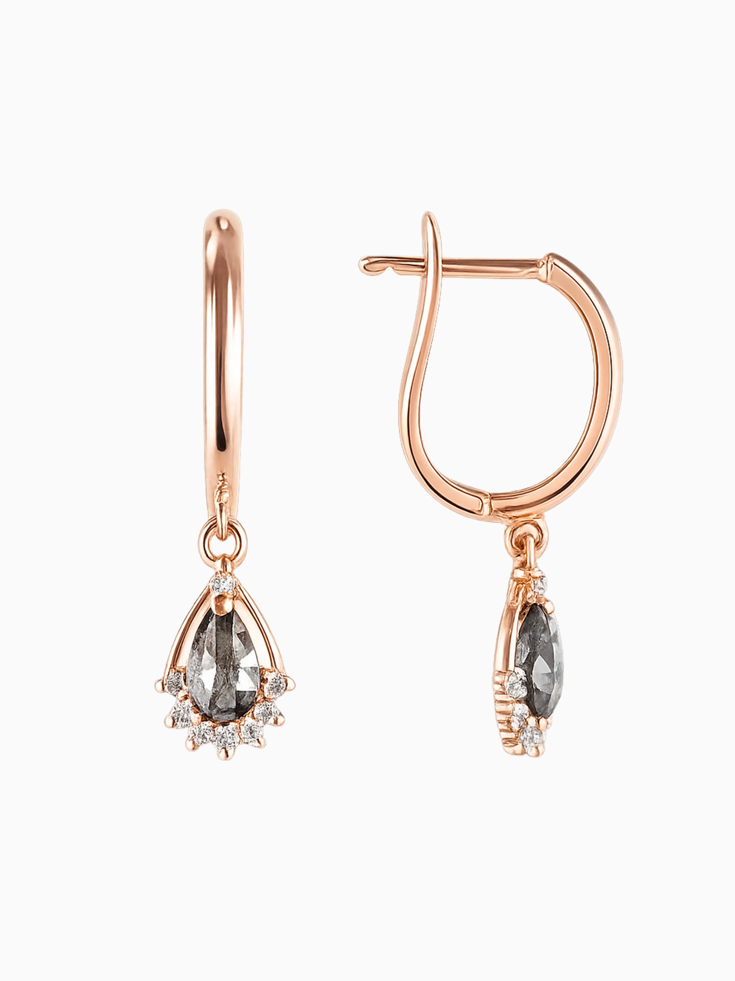 salt and pepper diamond pear earring fine jewelry luxury daily earring set