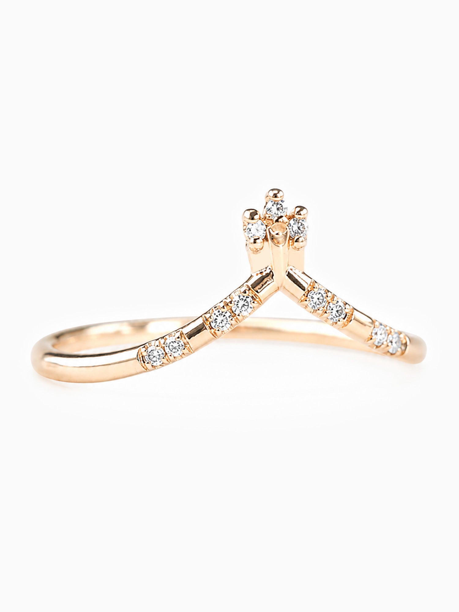 14K Rose gold fine jewelry diamond wedding band diamond ring