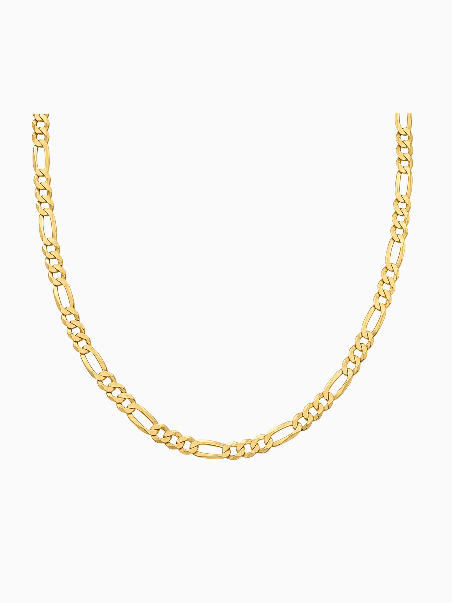 gold over silver 7.3mm figaro chain 