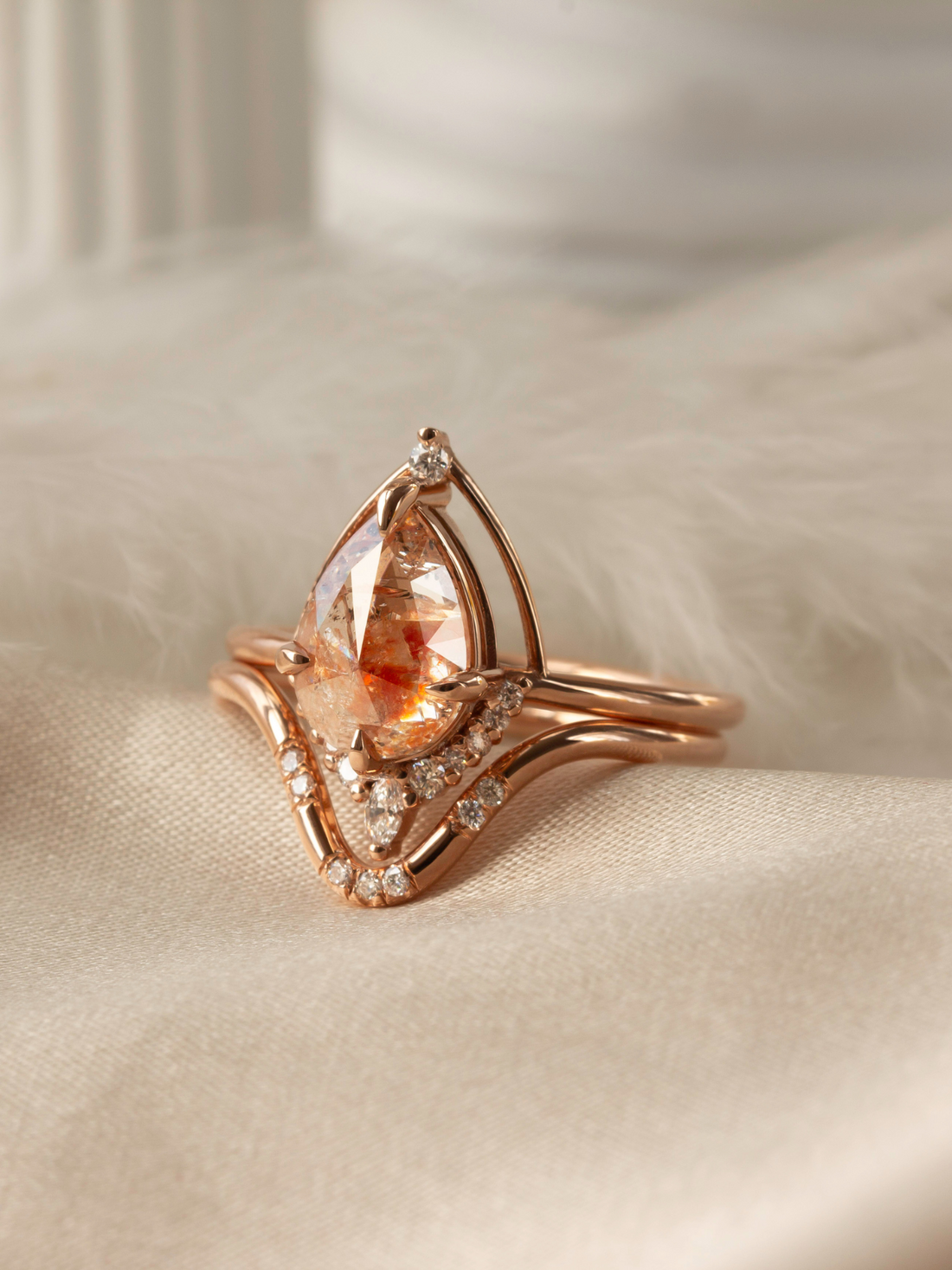 [Ready-to-Ship] Eliana Ring & Band (Rose Salt And Pepper)