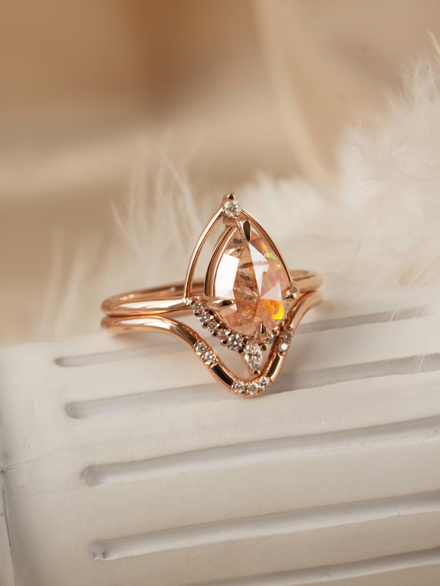 [Ready-to-Ship] Eliana Ring & Band (Rose Salt And Pepper)