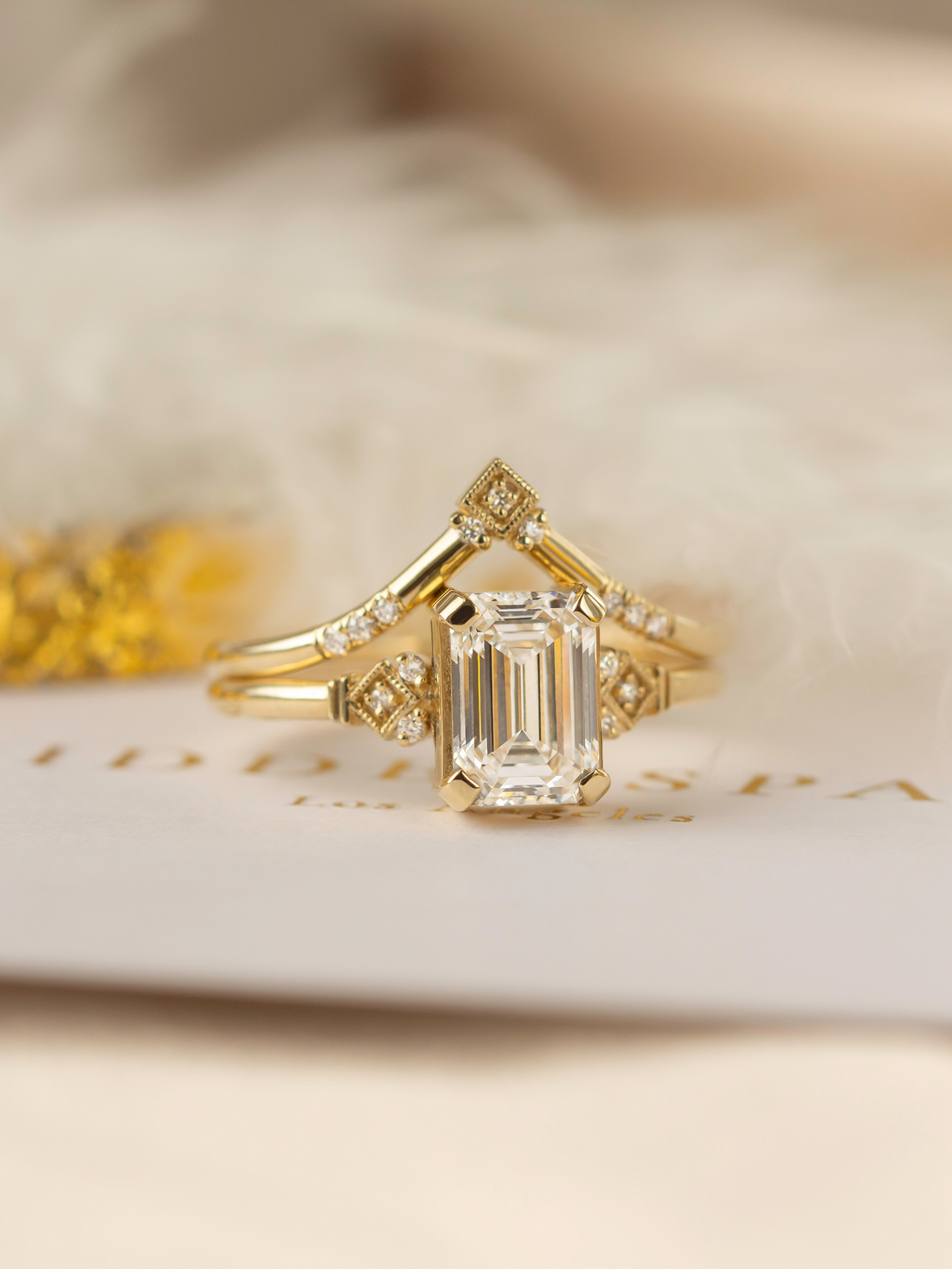 The Mia ring, a timeless emerald-cut design with vintage charm and delicate beauty. Crafted for elegance, its petite silhouette radiates effortless brilliance—perfect for those who exude grace and sophistication.