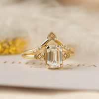 The Mia ring, a timeless emerald-cut design with vintage charm and delicate beauty. Crafted for elegance, its petite silhouette radiates effortless brilliance—perfect for those who exude grace and sophistication.