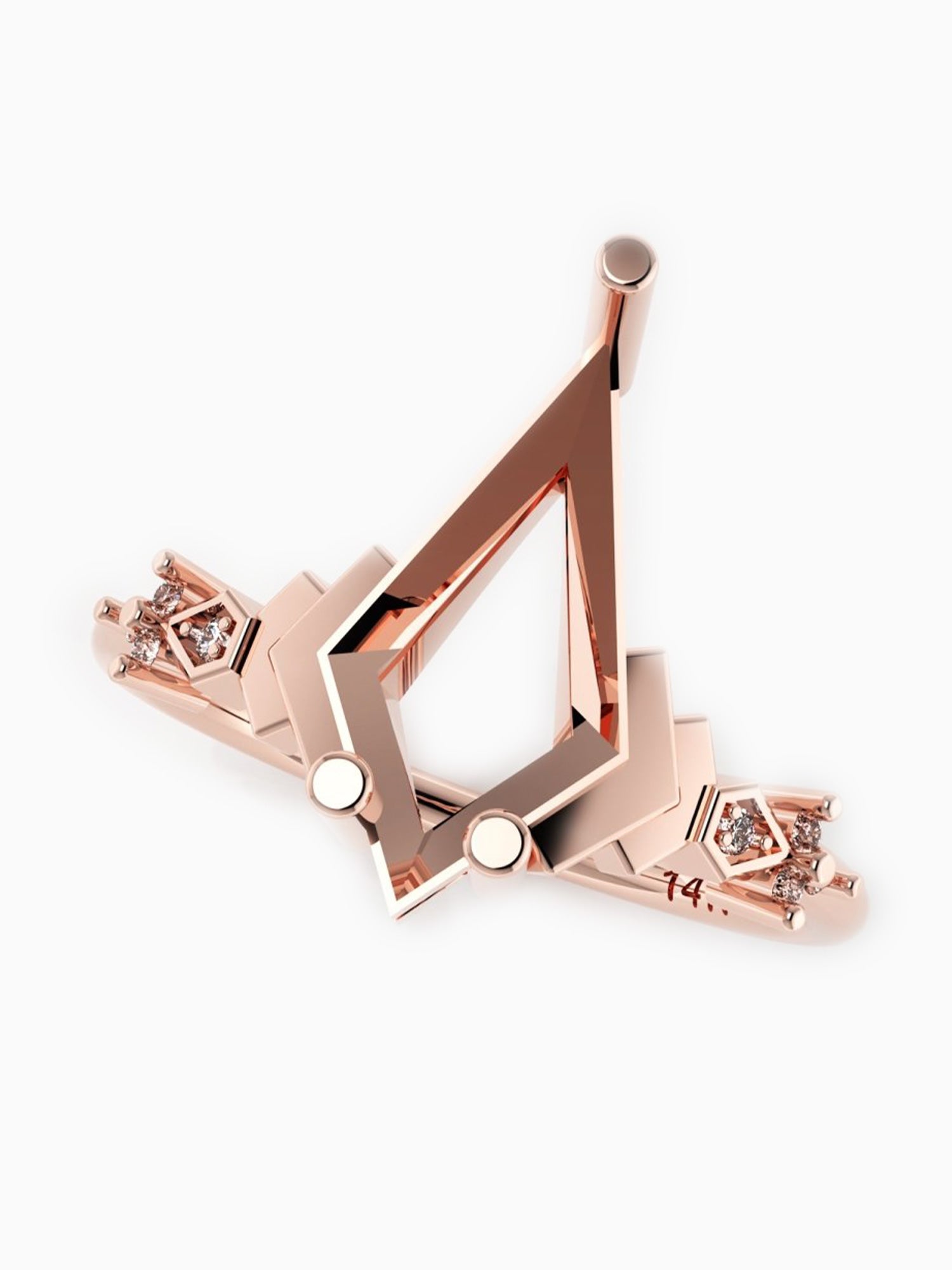 Rose gold engagement ring fine jewelry kite unique wedding ring