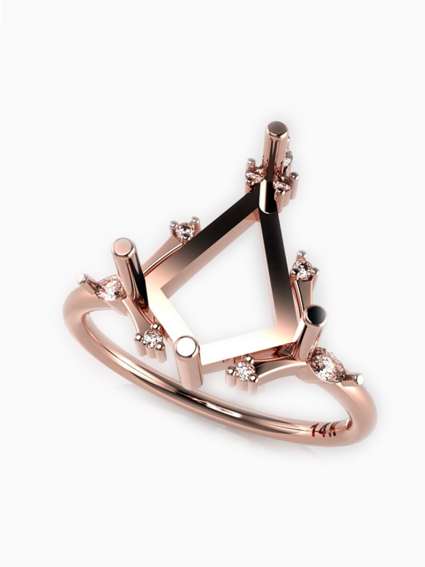 14K ROSE GOLD FINE JEWELRY DIAMOND RING ENGAGEMENT RING