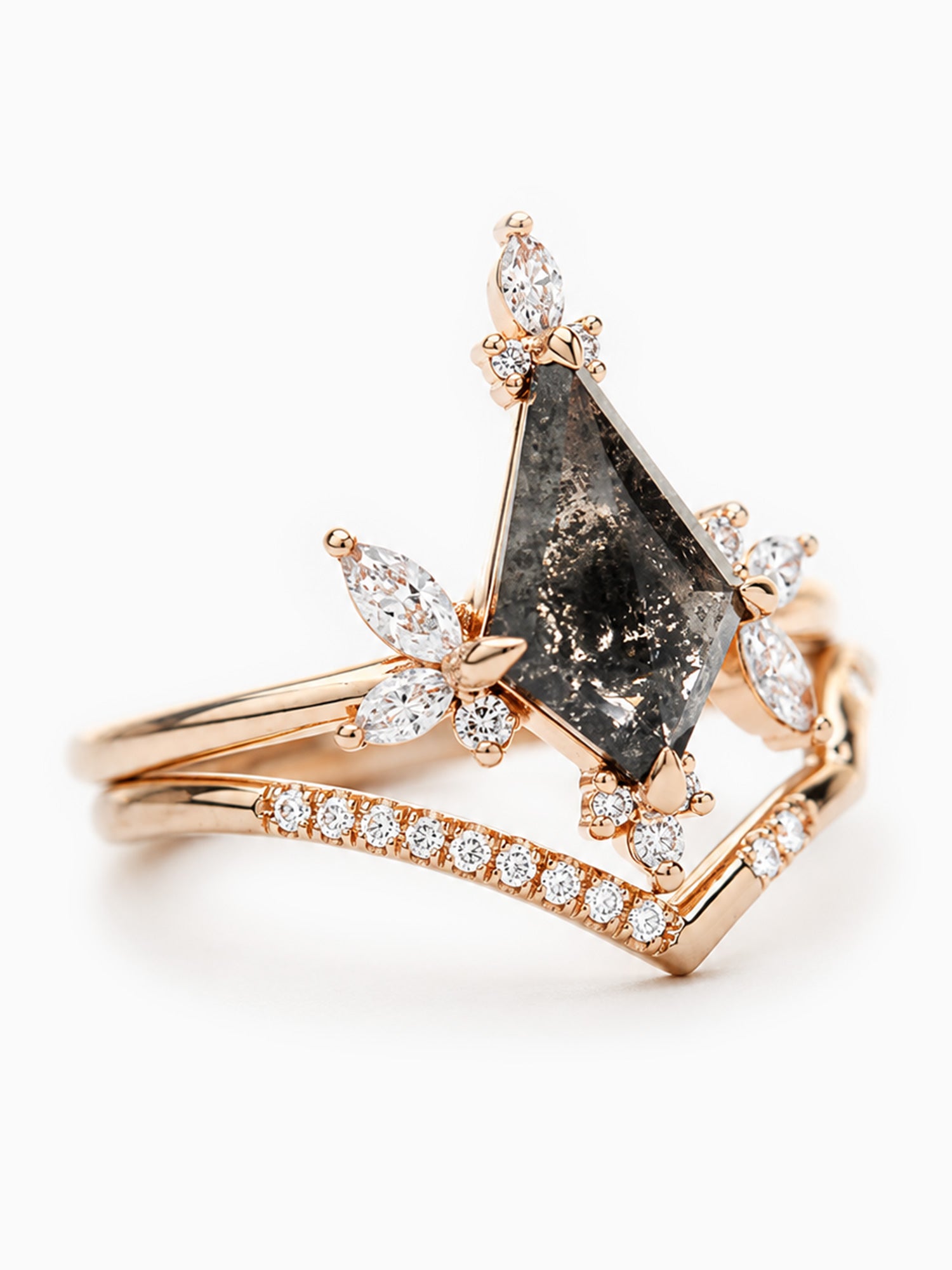Kite salt and pepper diamond engagement ring fine jewelry