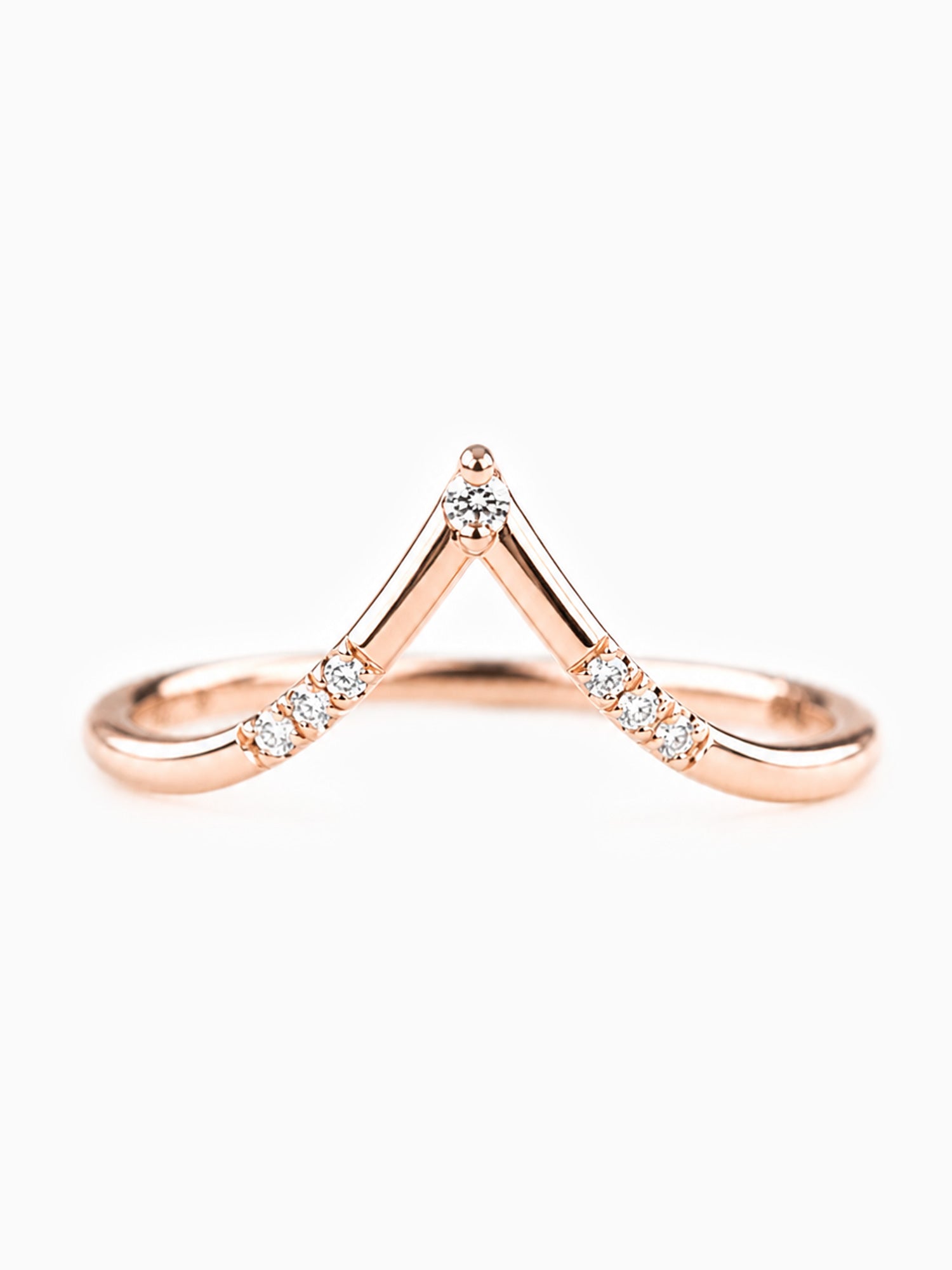 Diamond wedding ring matching band stacking rings