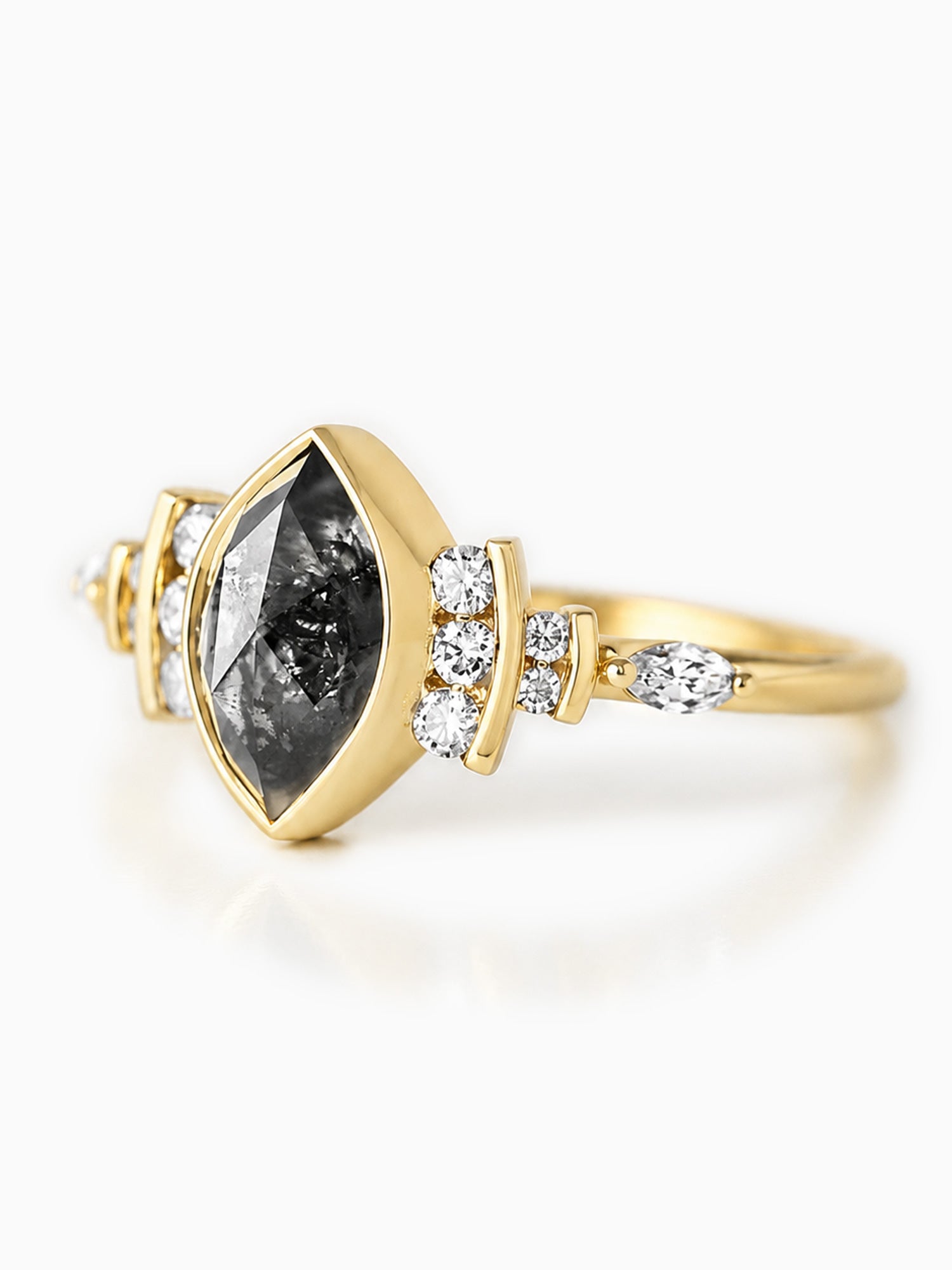 Marquise rose gold fine jewelry diamond engagement ring 14k yellow gold fine jewelry