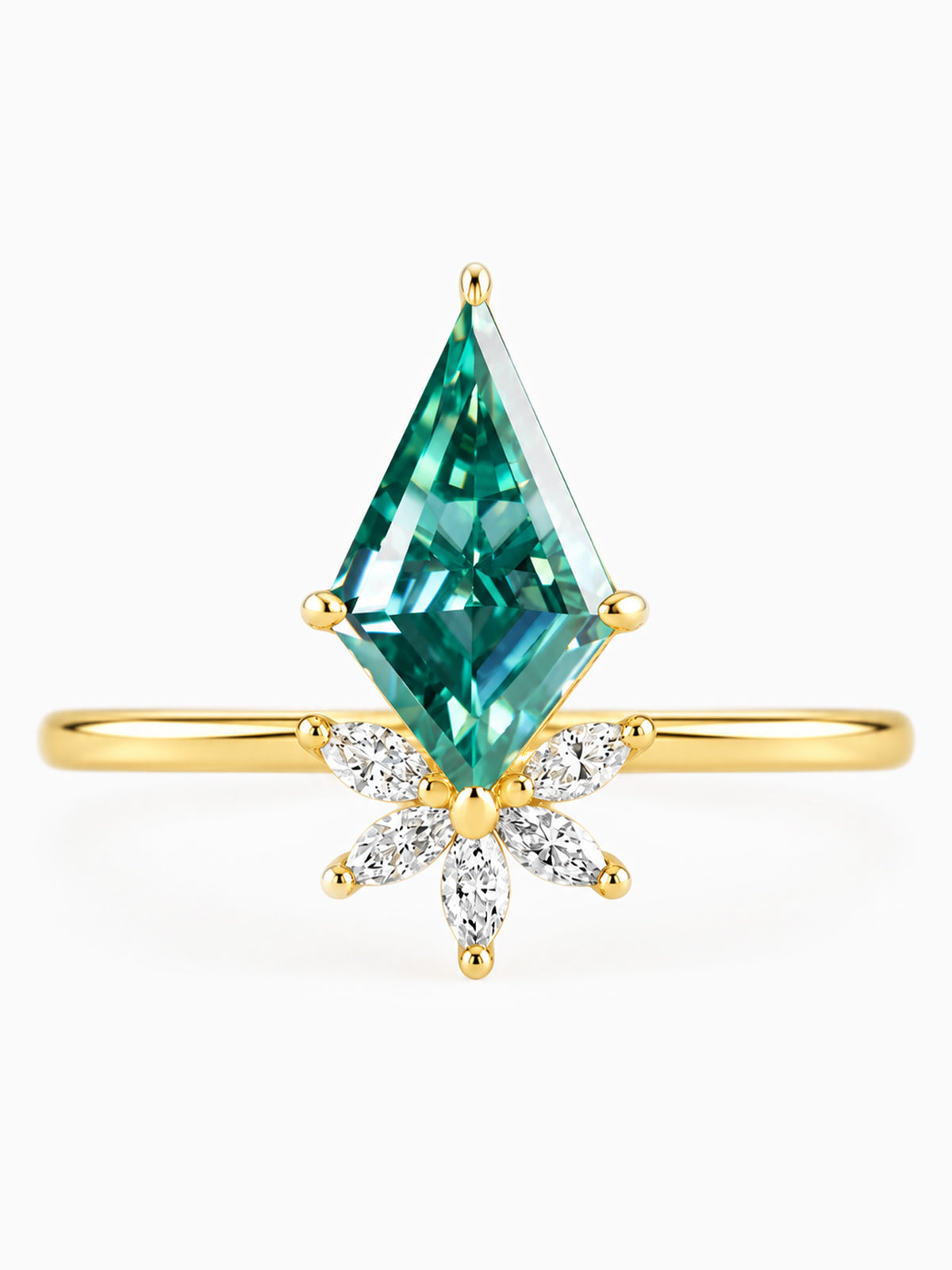Kite Moissanite Engagement ring diamond wedding ring fine jewelry 14k yellow gold fine jewelry proposal ring