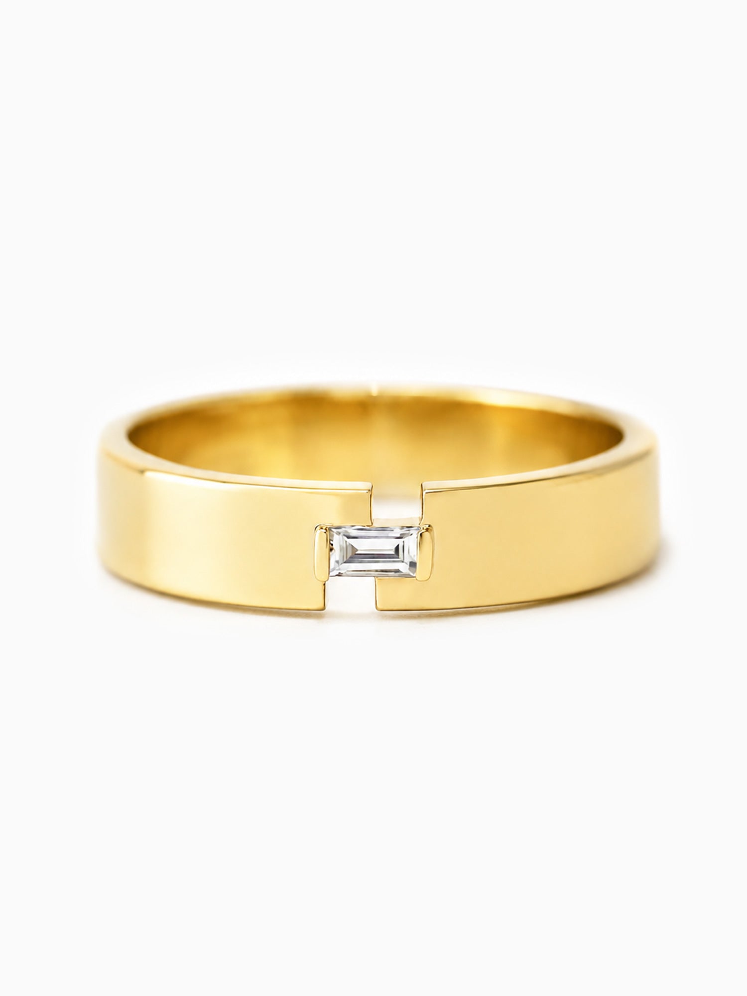 Baguette Diamond fine jewelry wedding band daily ring unique architectural fine jewelry