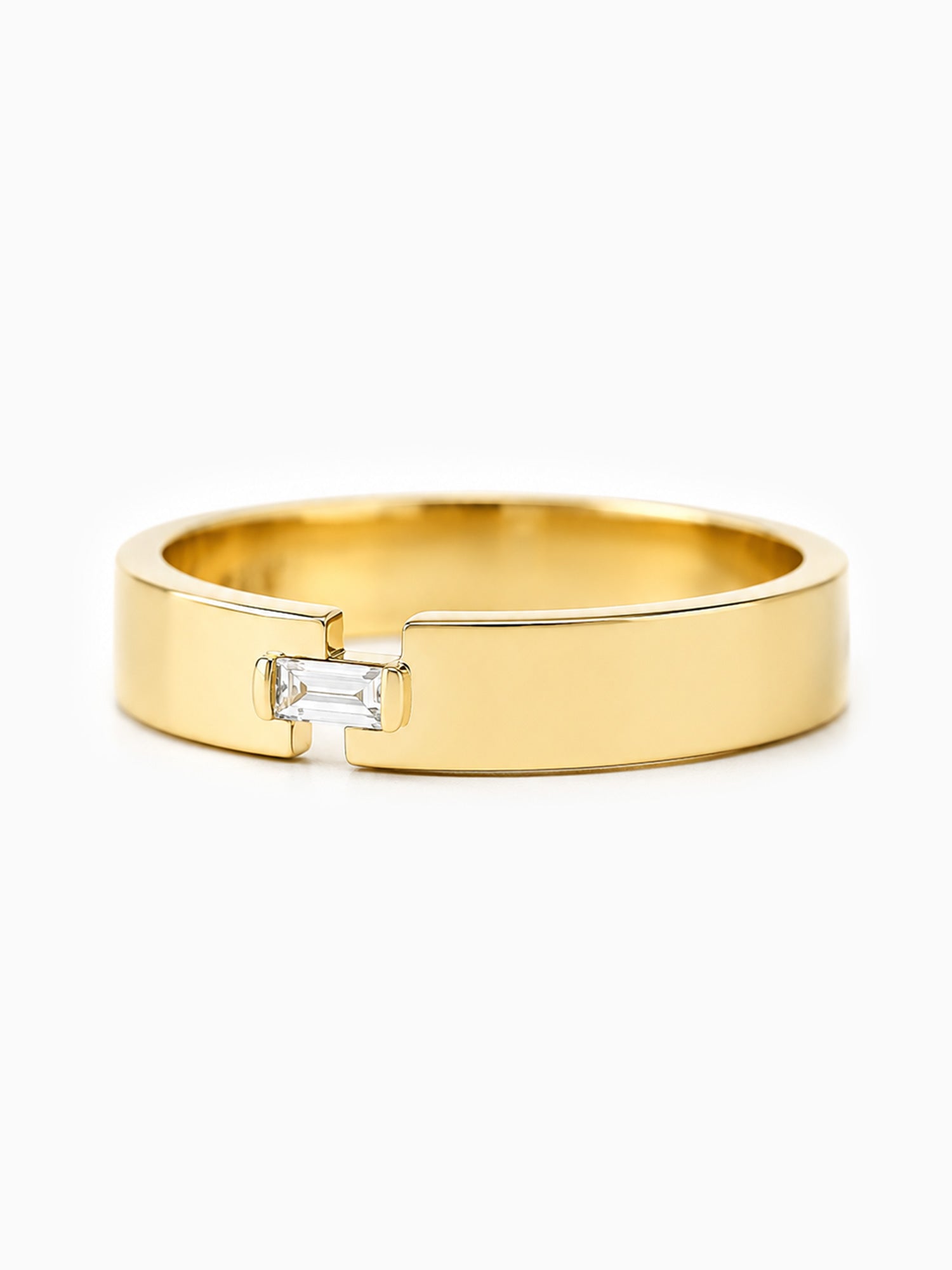 simple wedding band baguette diamond fine jewelry 14k yellow gold ring