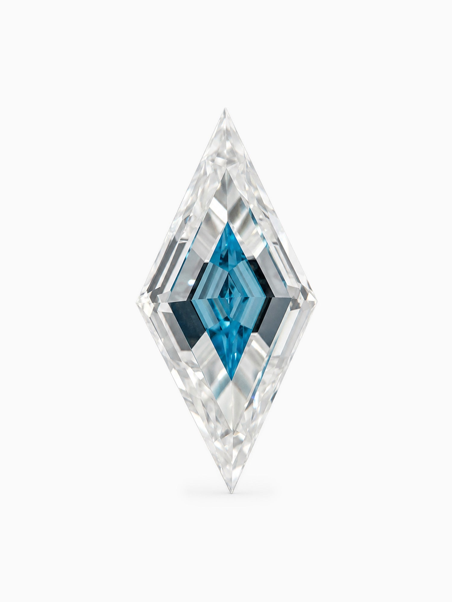 Double Kite lab grown diamond Blue white diamond loose gemstone unique one of a kind diamond