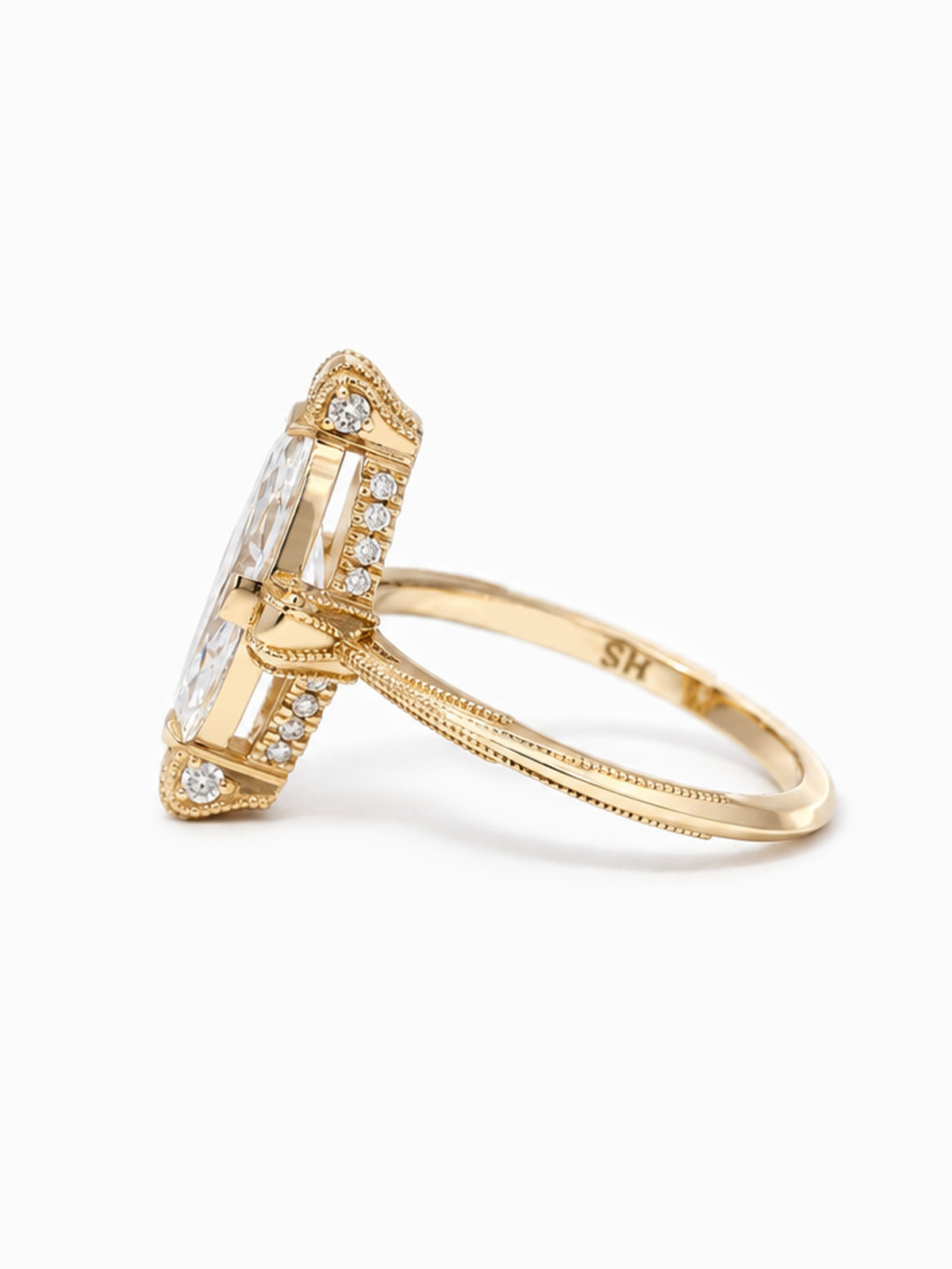 Diamond Engagement ring unique queen wedding ring fine jewelry modern art deco proposal ring unique diamond ring