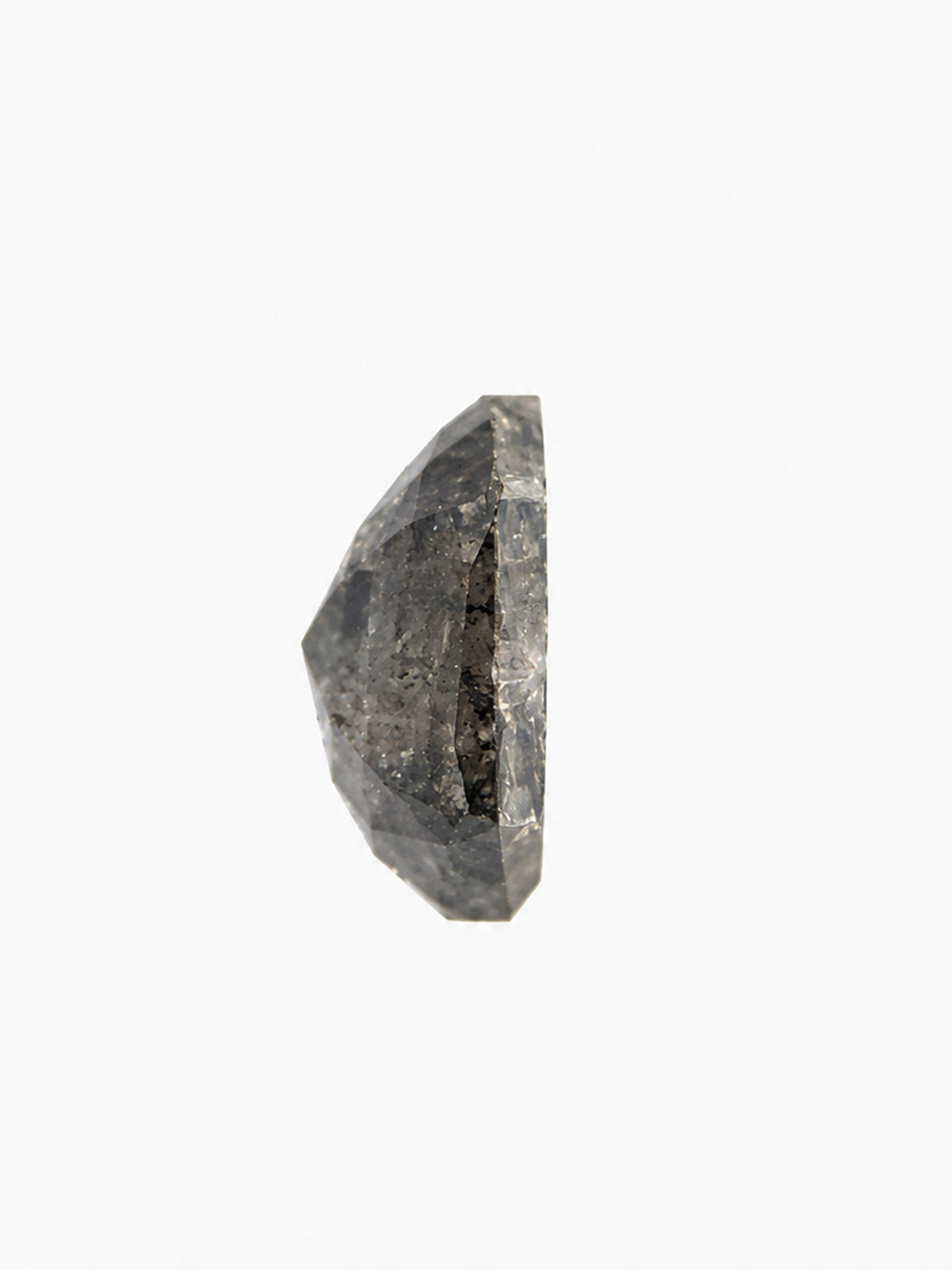 SALT AND PEPPER HEXAGON DIAMOND SIDE VIEW LOOSE GEMSTONE