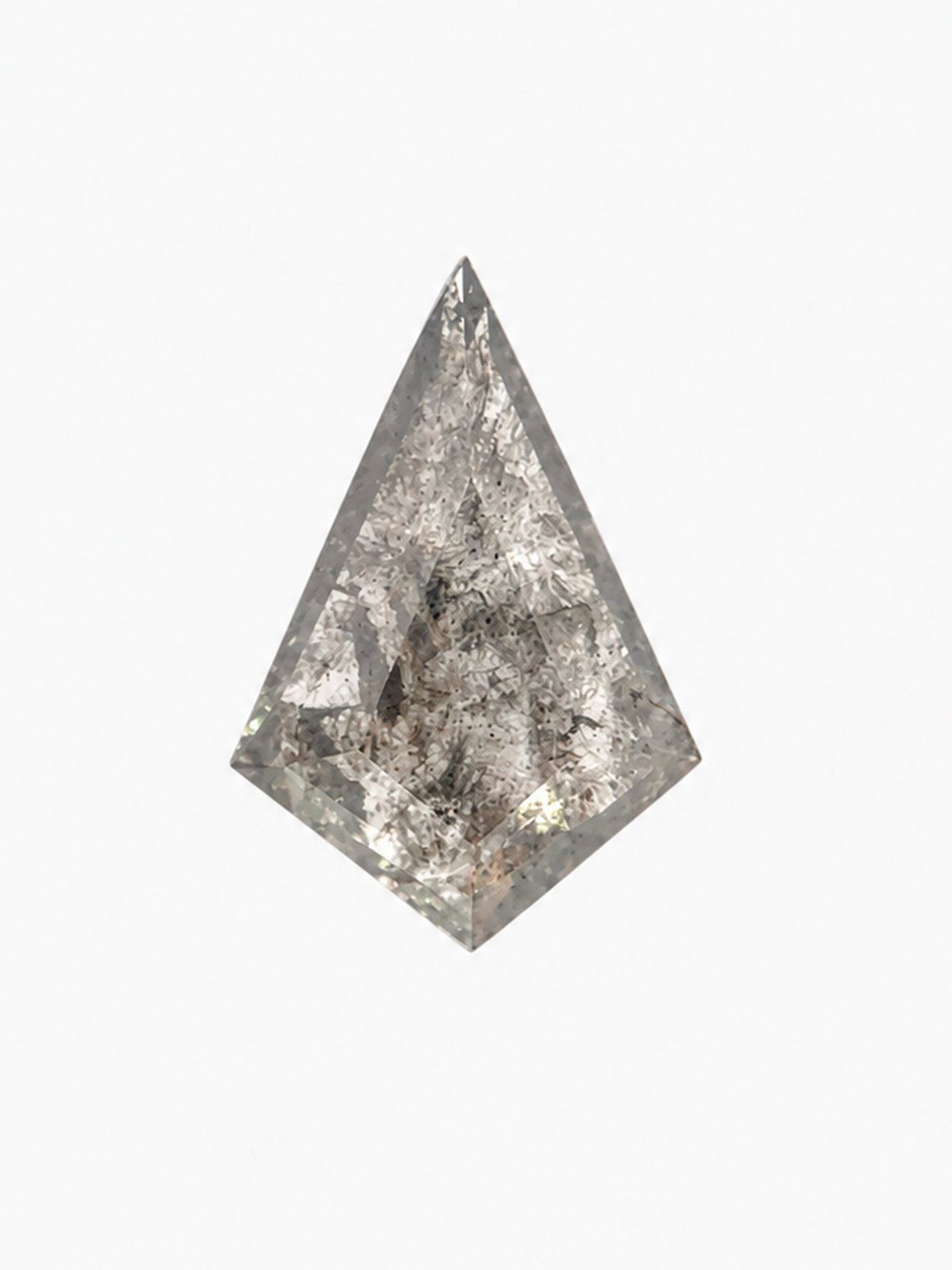 kite salt and pepper diamond loose gemstone unique one of a kind kite loose diamond
