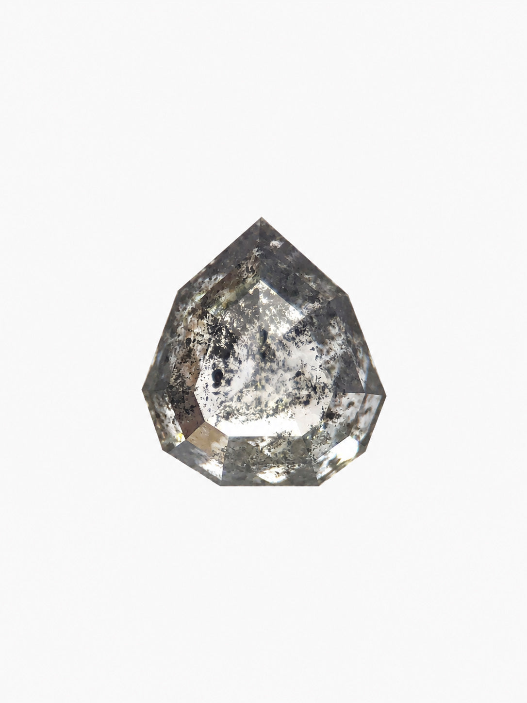 PEAR Salt and pepper diamond loose gemstone unique faceted tear drop icy diamond 