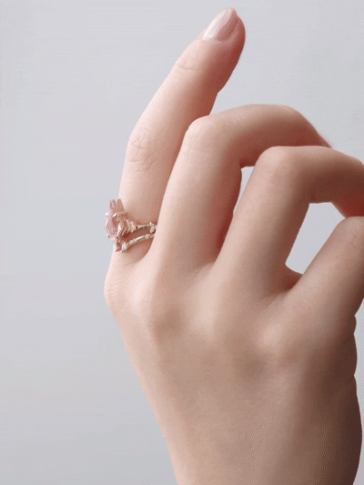 [Ready-to-Ship] Kite Doric Ring (Sapphire) & Marquise Open Band (Soldered)