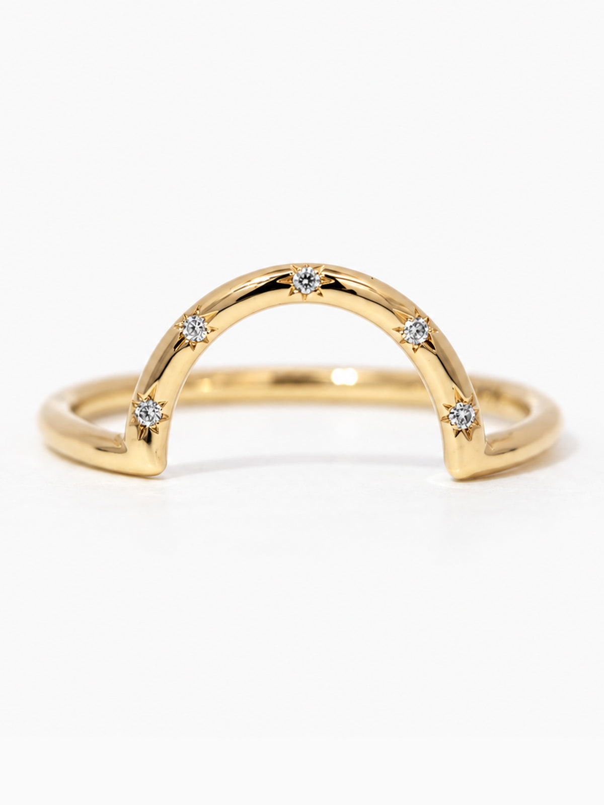 diamond star setting matching band wedding rings stacking rings layered fine jewelry unique band