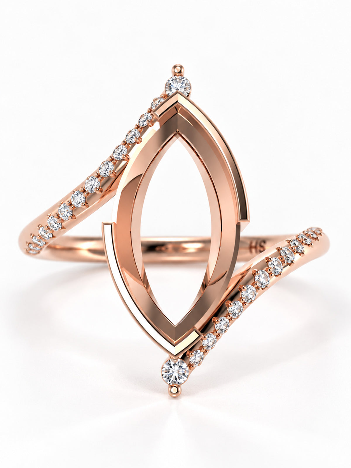 Unique Marquise Engagement ring design fine jewelry pave diamond wedding ring fine jewelry 