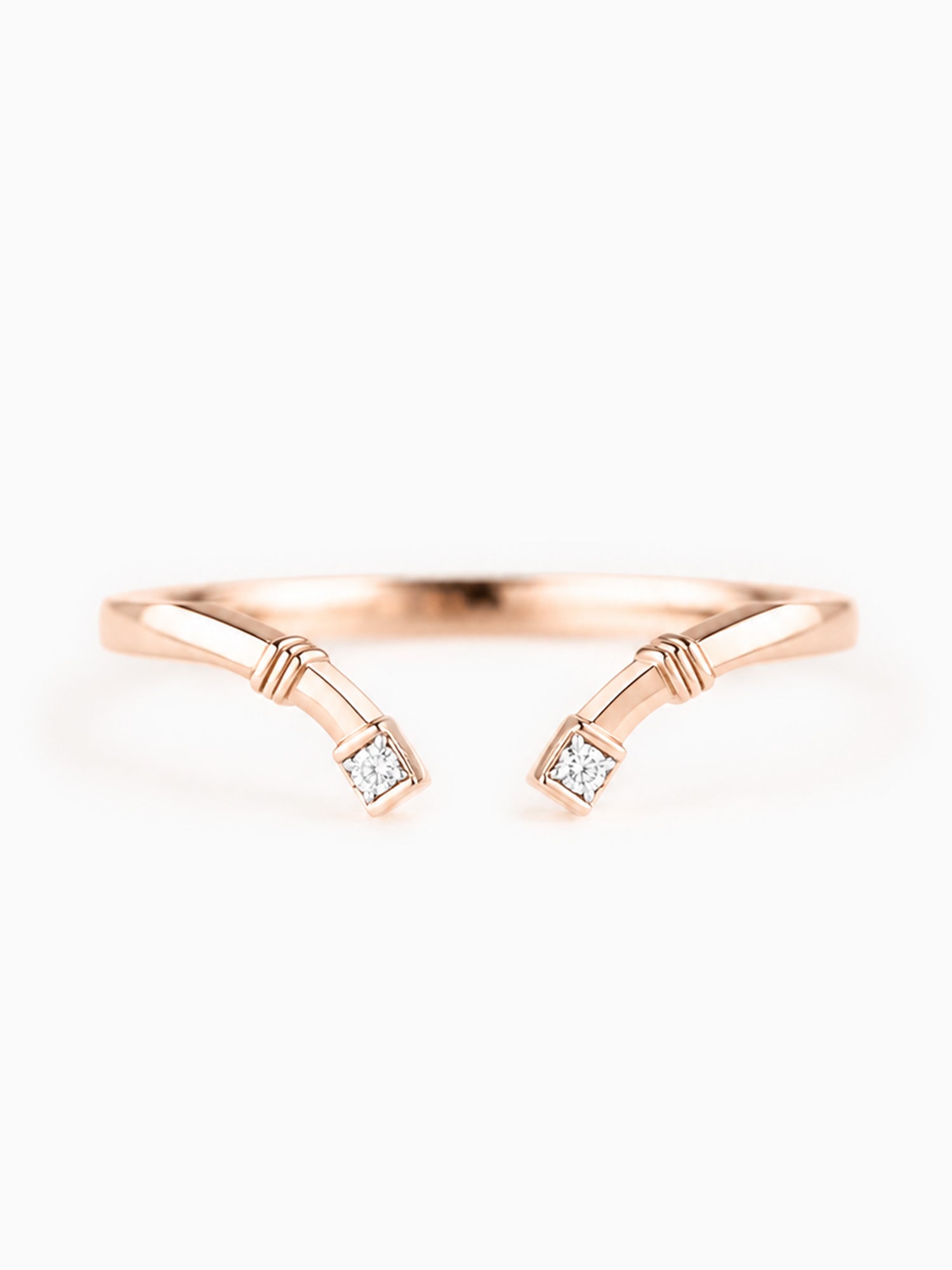Diamond stacking ring open band wedding ring 
