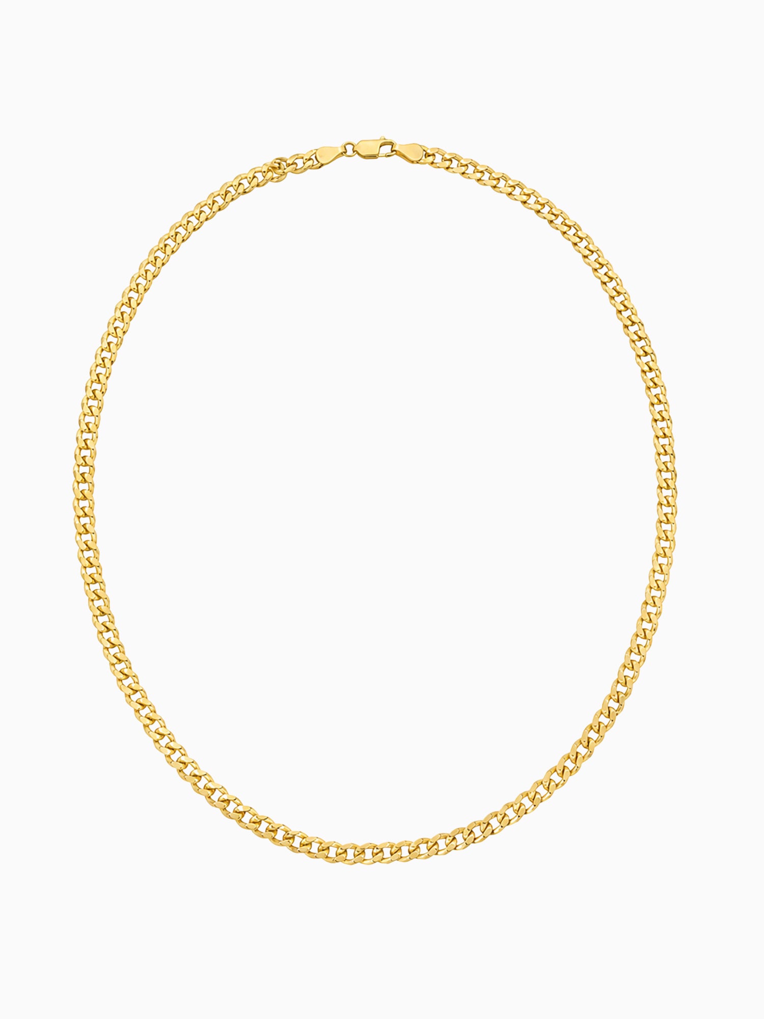 14k yellow gold over sterling silver chain comfort curb 5.3mm chain