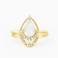 [Ready-to-Ship] Eliana Ring & Band (Moonstone)