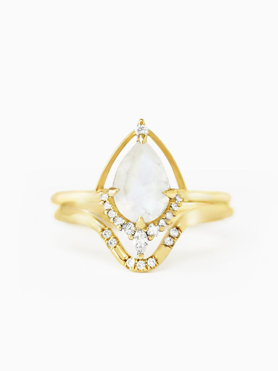 [Ready-to-Ship] Eliana Ring & Band (Moonstone)