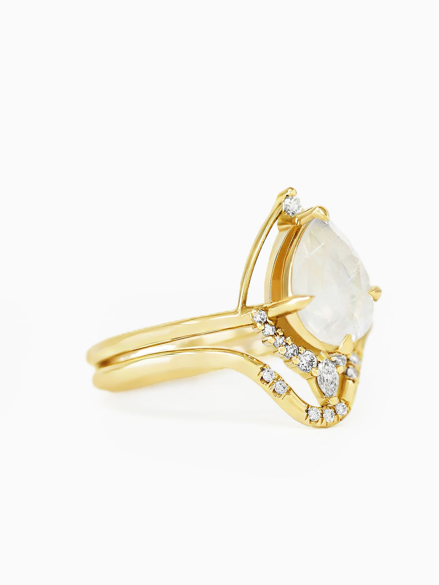 [Ready-to-Ship] Eliana Ring & Band (Moonstone)