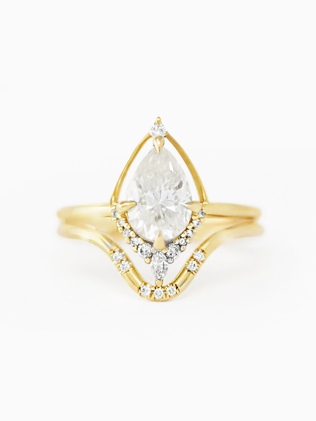 [Ready-to-Ship] Eliana Ring & Band (Moissanite)