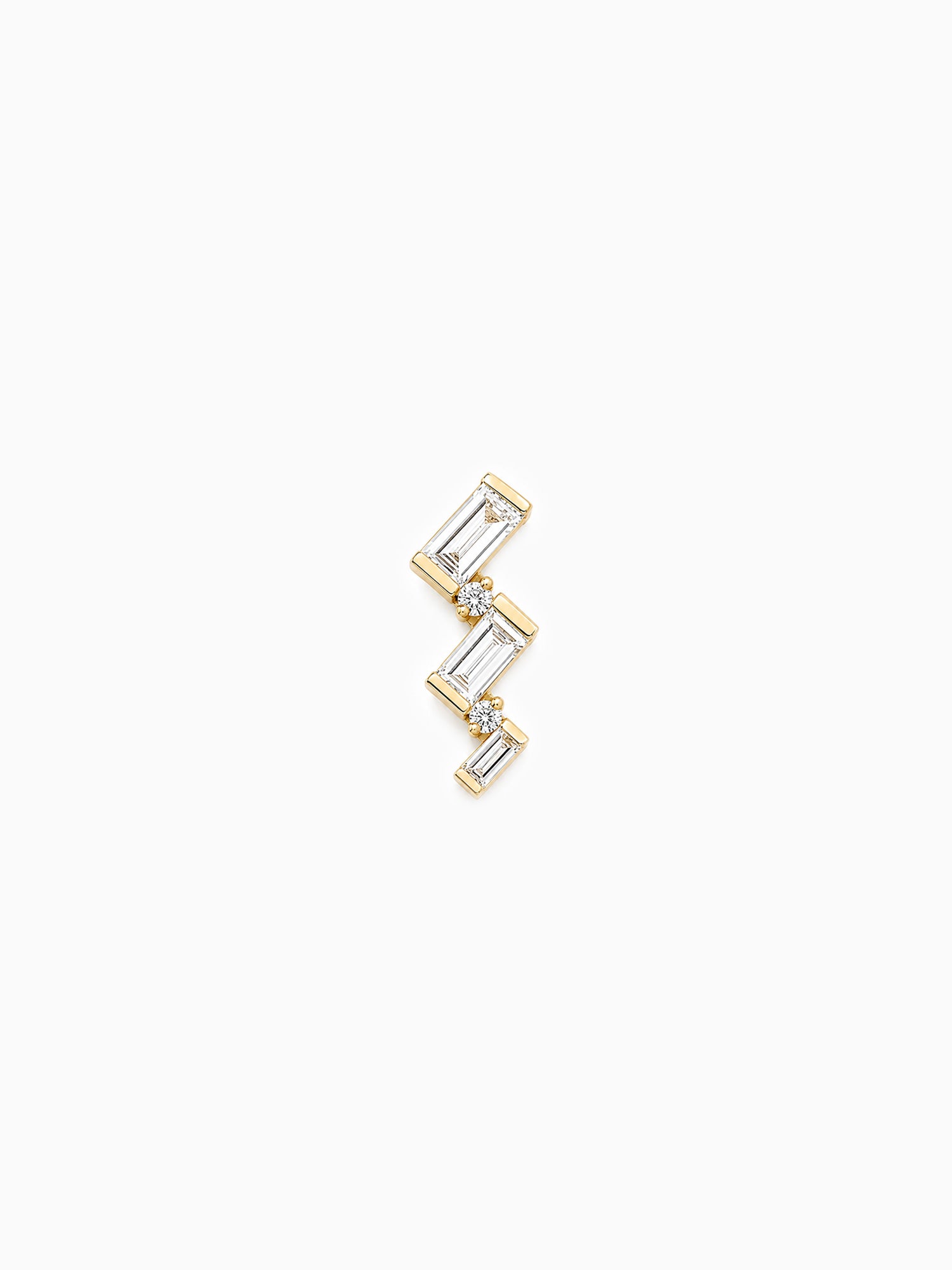 Baguette diamond fine jewelry earring stud daily earring