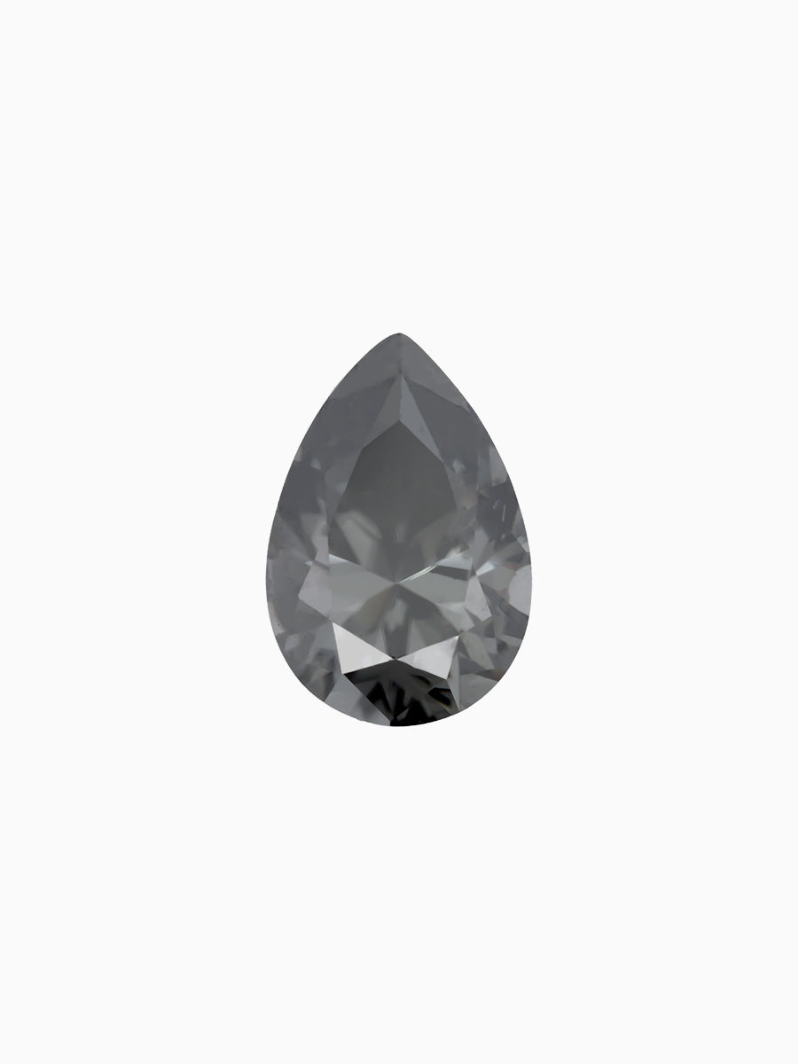Black Pear Shaped Moissanite on White Background