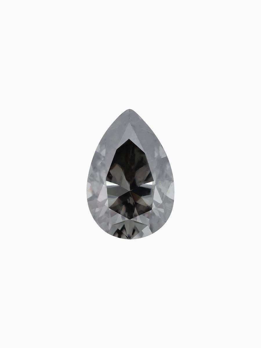 Black Pear Shaped Moissanite on White Background
