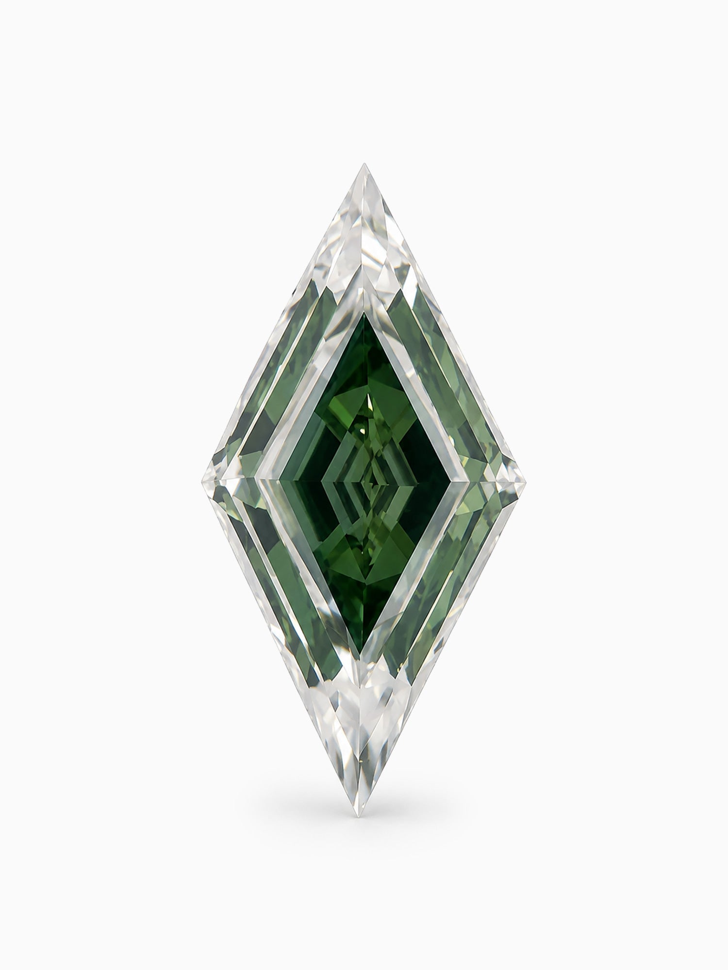 Green double layer lab grown diamond loose gemstone