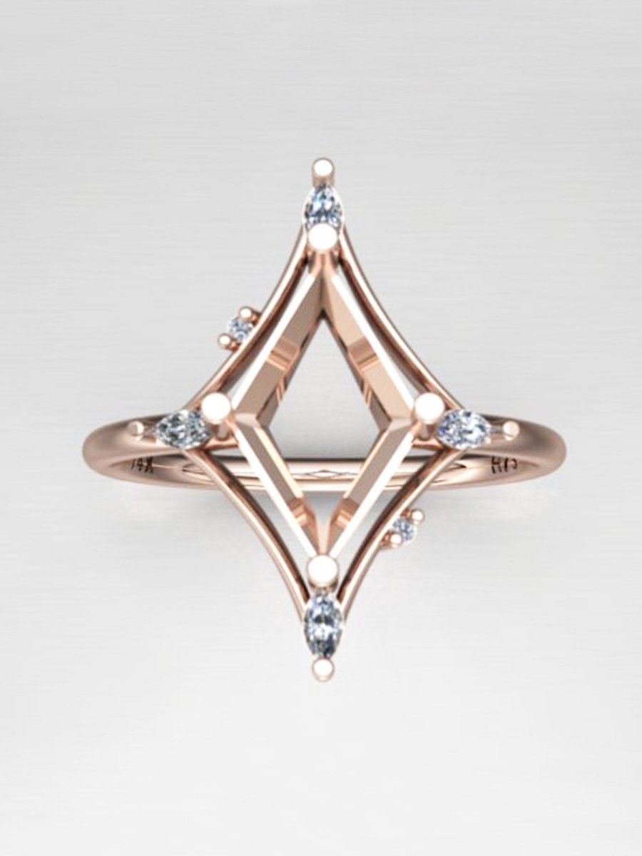 hiddenspace jewelry unique engagement ring architectural design fine jewelry art deco inspire unique engagement ring vintage jewelry bridal ring one-of-a-kind engagement ring alternative jewelry dakota design