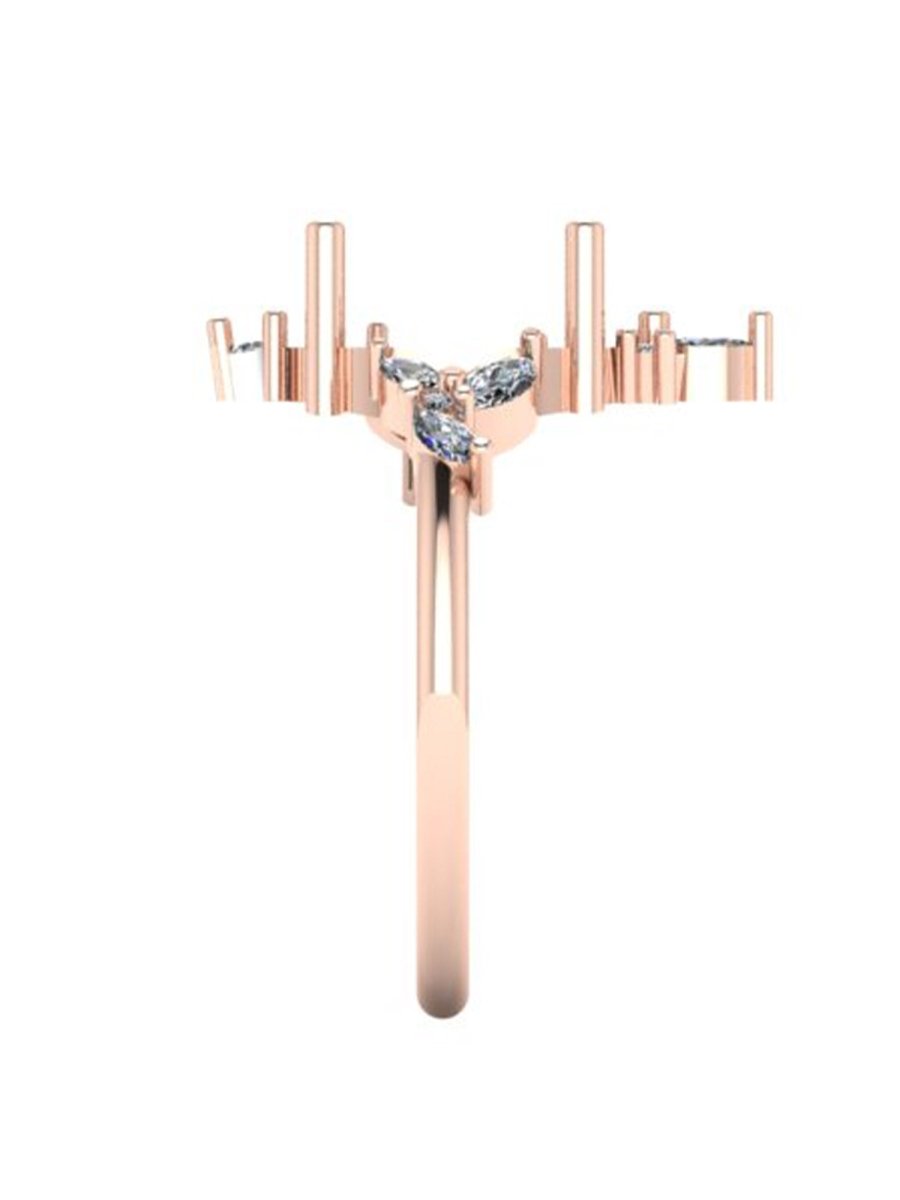 hiddenspace jewelry unique engagement ring architectural design fine jewelry art deco inspire unique engagement ring vintage jewelry bridal ring one-of-a-kind engagement ring alternative jewelry ORABELLE DESIGN