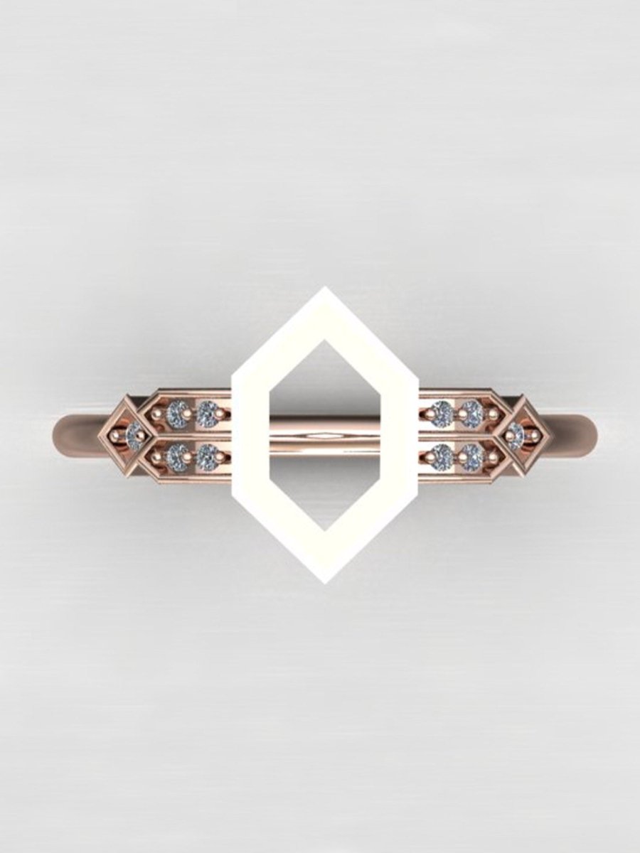 hiddenspace jewelry unique engagement ring architectural design fine jewelry art deco inspire unique engagement ring vintage jewelry bridal ring one-of-a-kind engagement ring alternative jewelry QUINN DESIGN