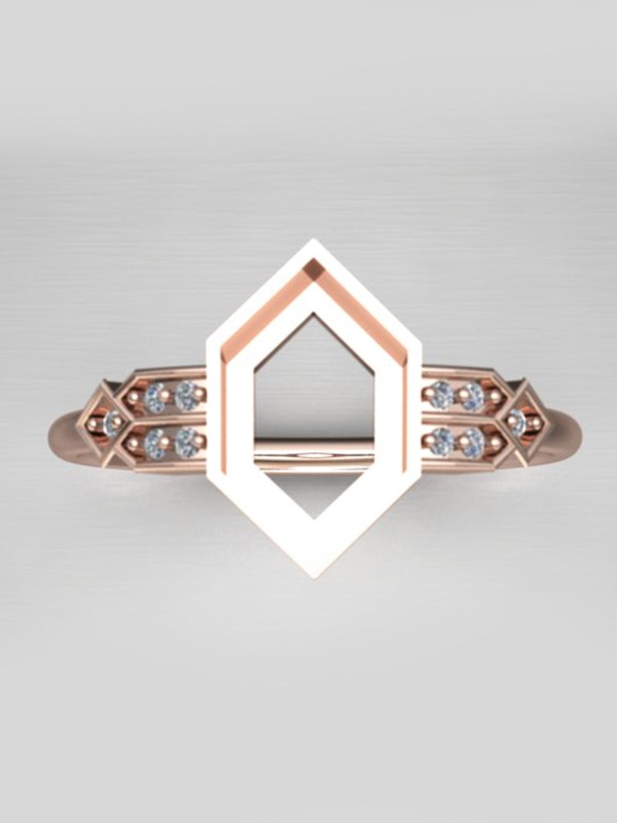 hiddenspace jewelry unique engagement ring architectural design fine jewelry art deco inspire unique engagement ring vintage jewelry bridal ring one-of-a-kind engagement ring alternative jewelry QUINN DESIGN