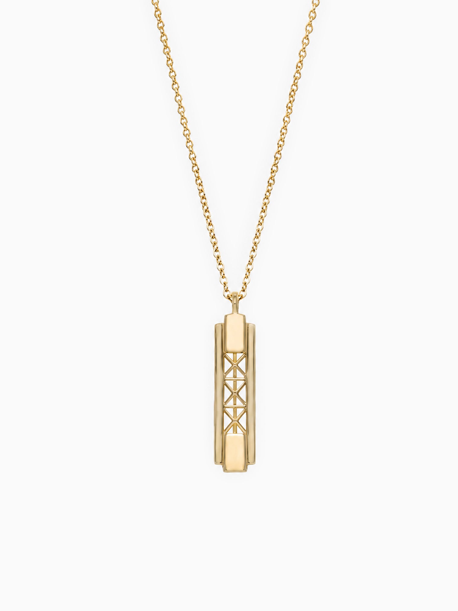 Unique art deco fine jewelry necklace dainty 14k yellow gold