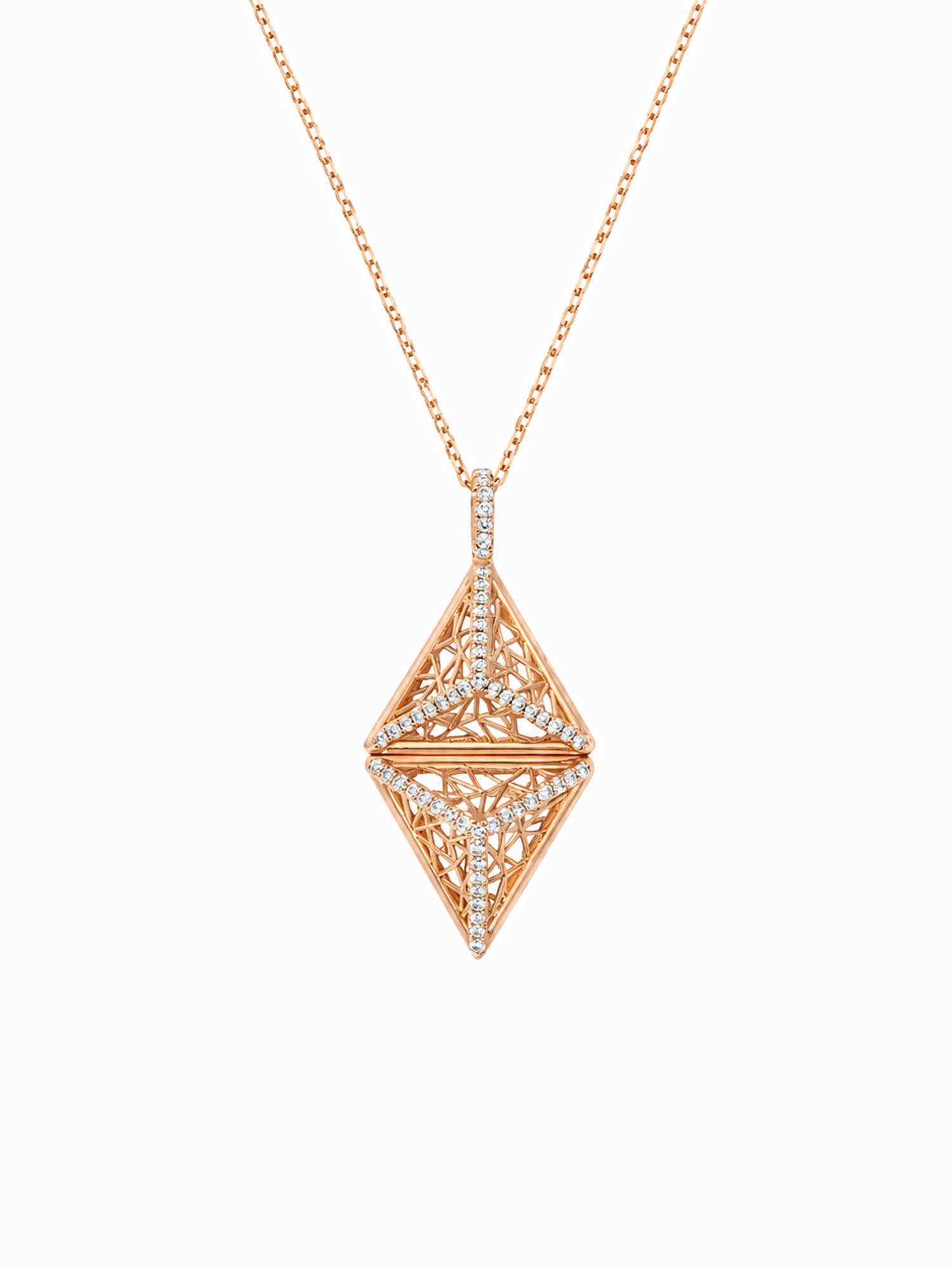 Louvre diamond fine jewelry architectural necklace