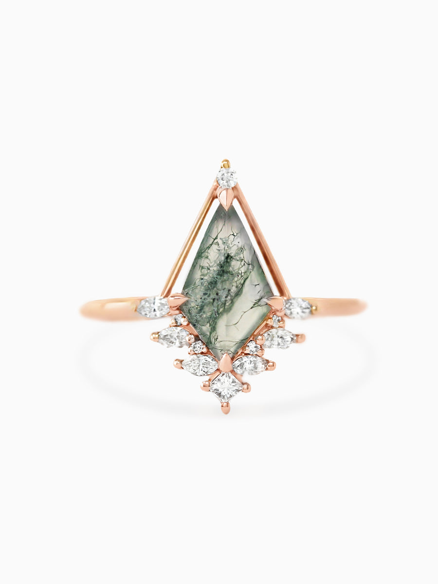 Luna Ring (Moss Agate)