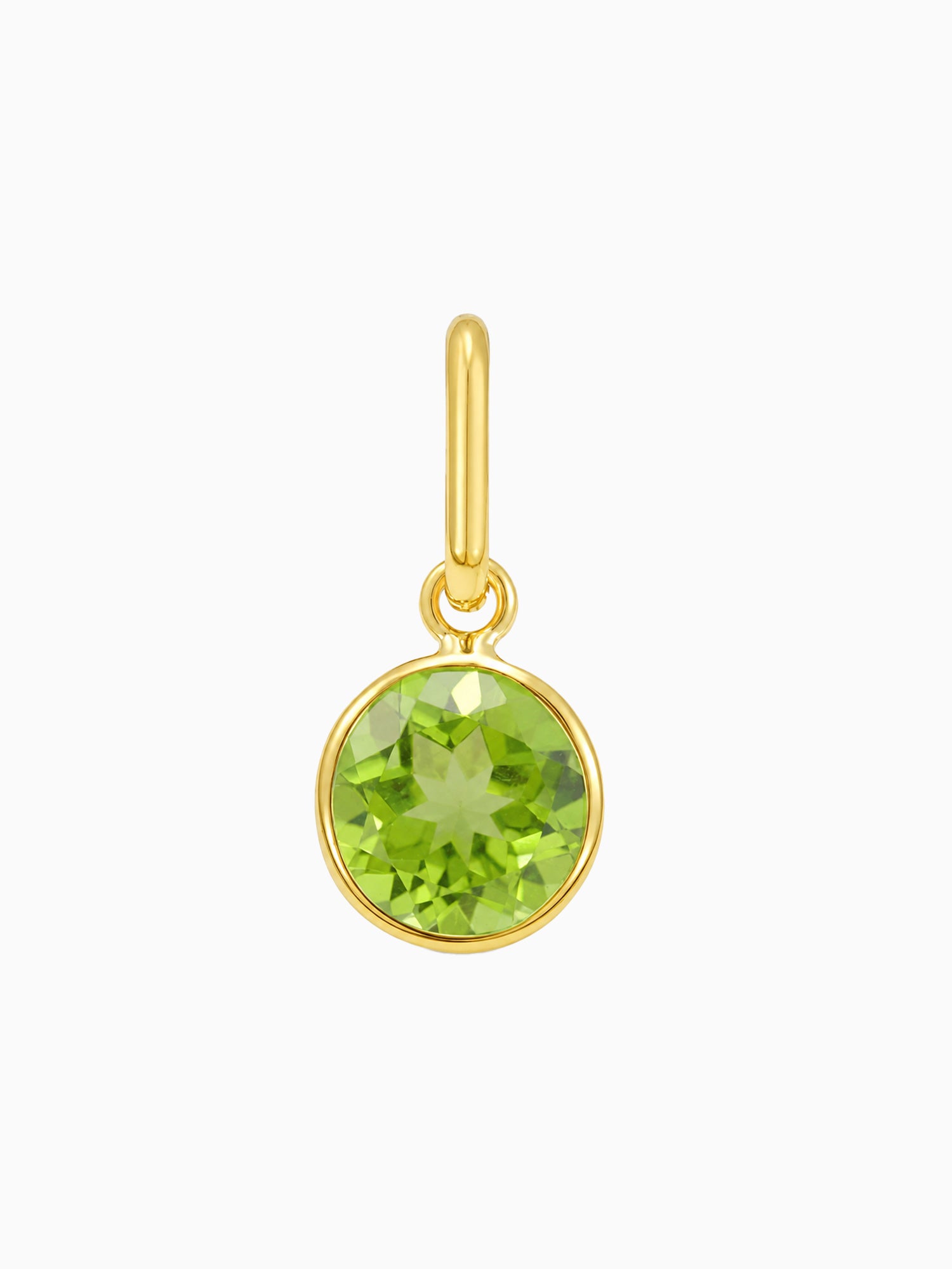 round peridot charm necklace fine jewelry simple dainty jewelry daily charm August birthstone