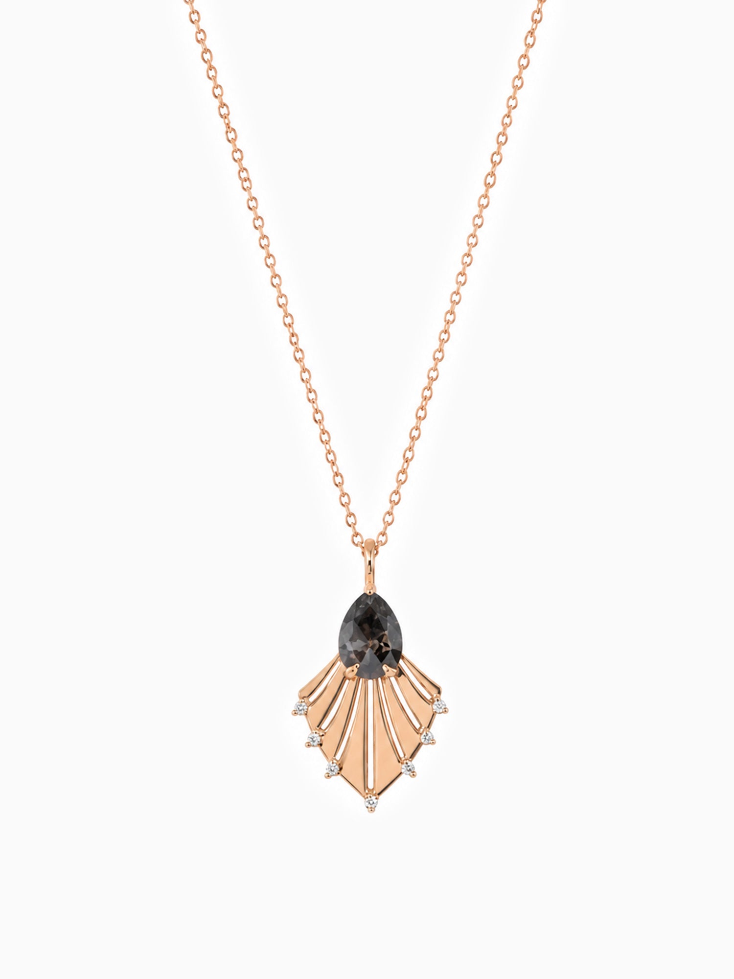 Rose salt and pepper diamond necklace rose gold fine jewelry