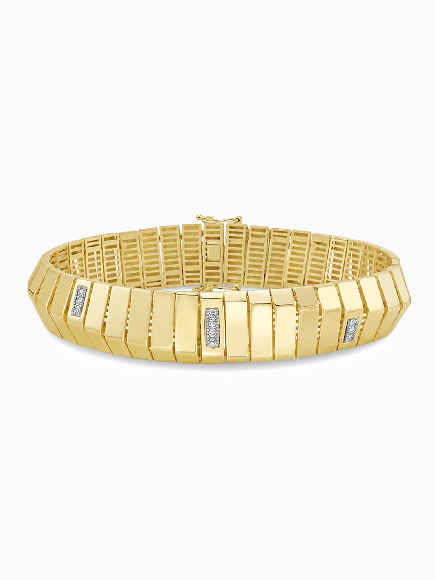 Piano diamond unique architectural bracelet