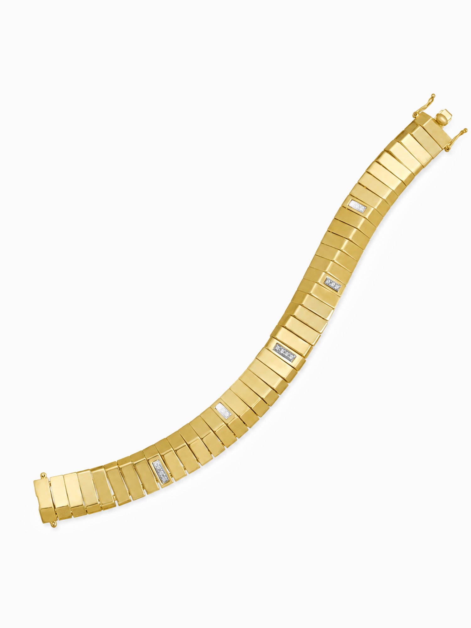 14k solid gold unique bracelet diamond piano chain 
