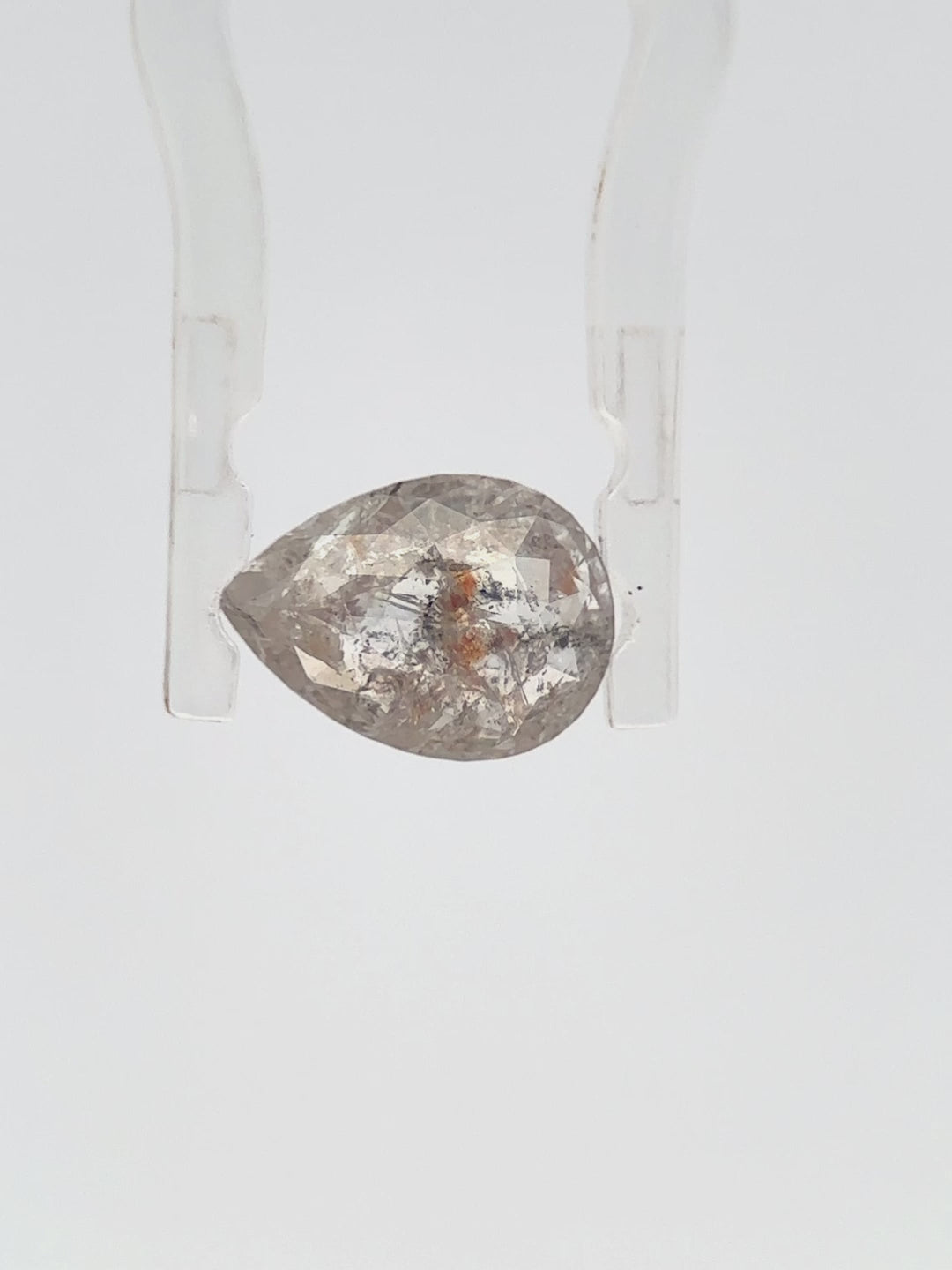 pear salt and pepper diamond loose gemstone rose cut