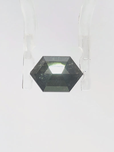 hexagon rose cut salt and pepper diamond loose gemstone black diamond