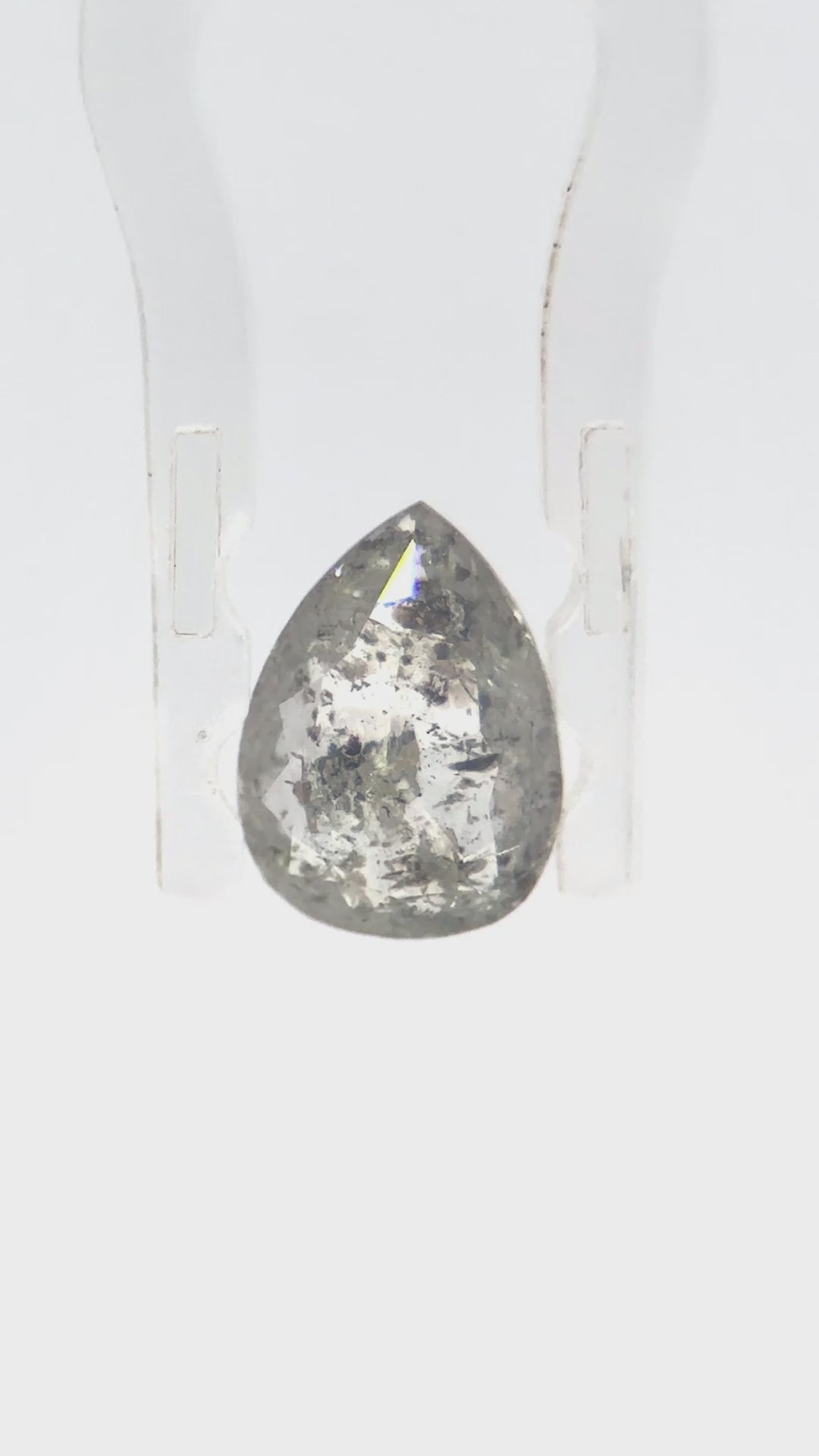 PEAR Salt and pepper diamond loose gemstone tear drop icy diamond