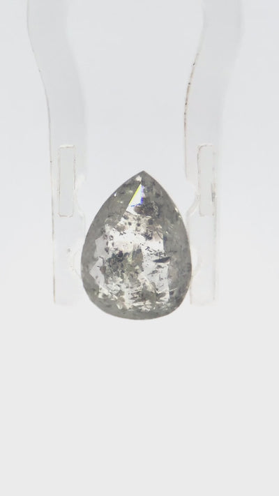 PEAR Salt and pepper diamond loose gemstone tear drop icy diamond