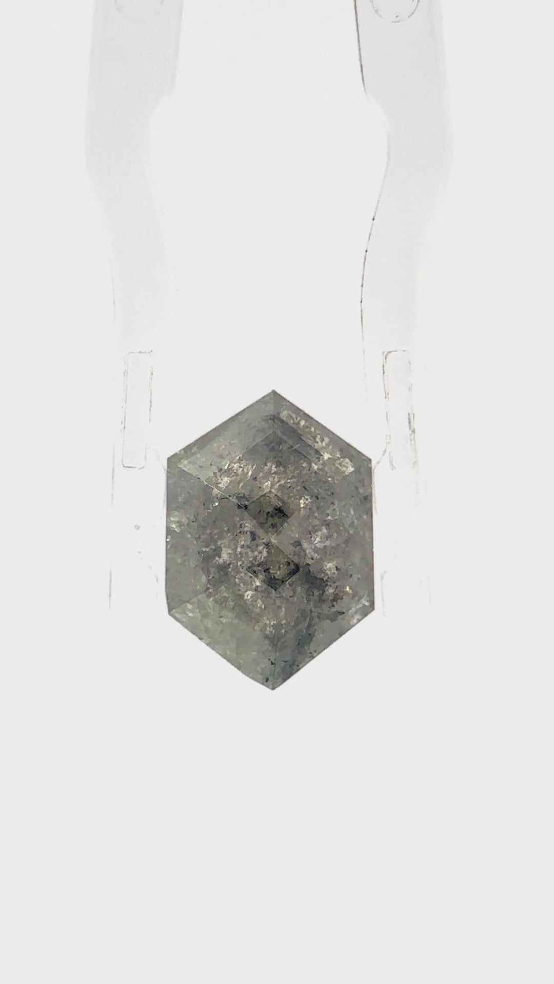loose gemstone hexagon salt and pepper diamond one of a kind diamond