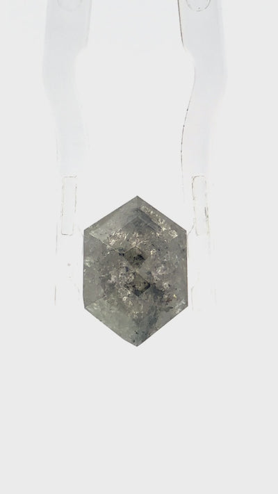 loose gemstone hexagon salt and pepper diamond one of a kind diamond